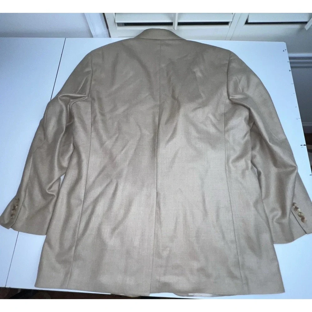 Meeting Street Men's Tan Silk and Wool Blend Tan Blazer 46L